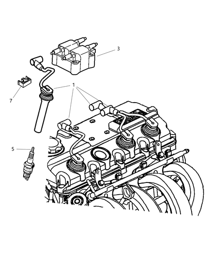 New OEM Genuine Plymouth, Spark Plug Wire - Part # 5033236AB