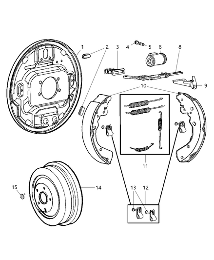 Spring Kit Brake Shoe Return