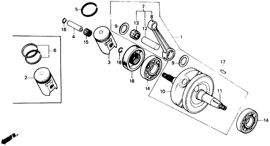 Pin, Crank (Blue)