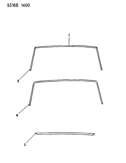 Moulding, Rear Window Lower, Black (Not Used W/Vinyl Roof)