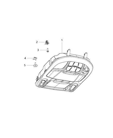New 2017 Fits Chrysler Pacifica Console-Overhead - Part # 5RK81PD2AH