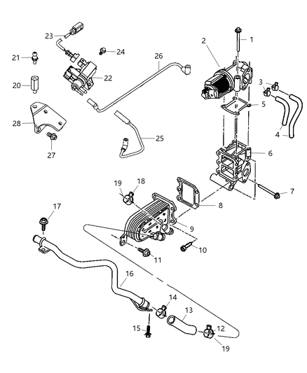New 2006 Fits Chrysler Liberty Pipe-Water Return - Part # 5142584AB