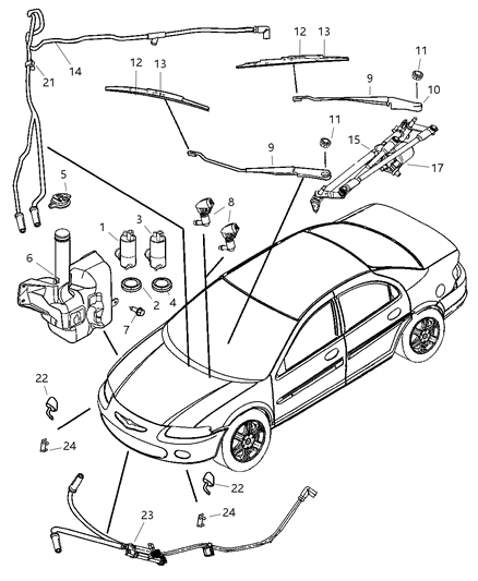 New 2004-2006 Fits Chrysler Sebring Nozzle-Washer - Part # 4806078AA