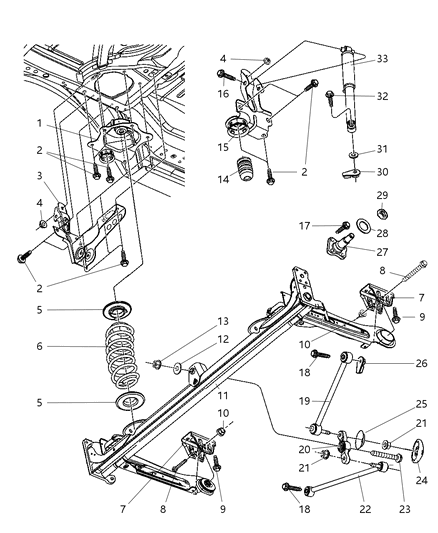 New 2004-2010 Fits Chrysler PT Cruiser Rear Suspension-Coil Spring - Part # 4656543AC