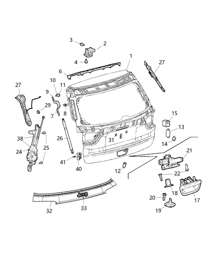 New 2019-2020 Fits Chrysler Caliber, Compass, Patriot Handle-Liftgate - Part # 5VF90MSQAC