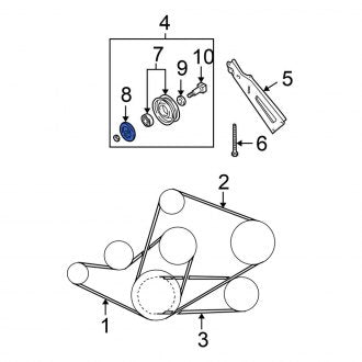 New Fits Nissan, Accessory Drive Belt Idler Pulley Cap - Part # 1193030R00