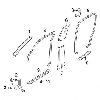 New Fits Nissan, Door Sill Plate Clip - Part # 0155306611