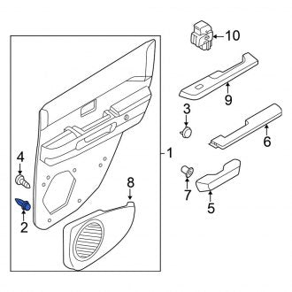 New Fits Nissan, Rear Inner Door Interior Trim Panel Retainer - Part # 849532W100