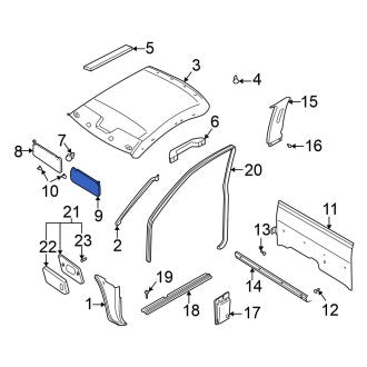 New OEM Left Sun Visor Fits, 2000 Nissan Frontier - Part # 96401-9Z061