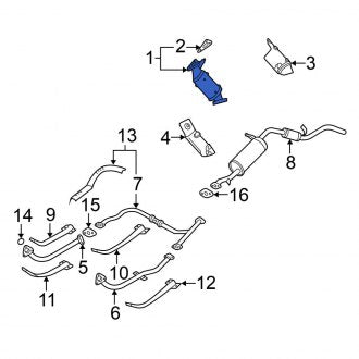 New OEM Right Catalytic Converter Fits, 2002-2003 Nissan Frontier - Part # 208A0-9S225