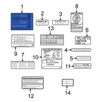 New Fits Nissan, Emission Label - Part # 14805CA000