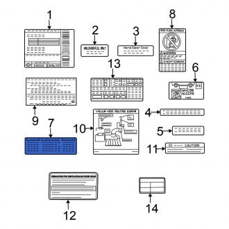 New Fits Nissan, Caution Label - Part # 99555CA007