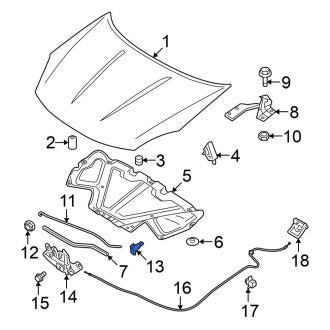 New Fits Nissan, Hood Prop Rod Clip - Part # 65722ED01A