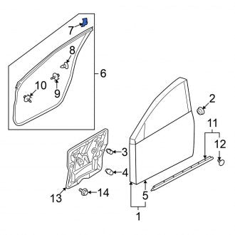 New Fits Nissan, Left Door Seal Clip - Part # 82851JM00A