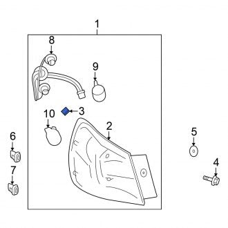 New Fits Nissan, Rear Right Tail Light Housing Seal - Part # 26553JM01B