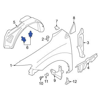 New Fits Nissan, Fender Liner Retainer - Part # 638489Y000