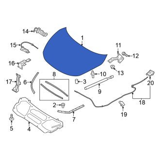 New OEM Front Hood Panel Fits, 2015-2024 Nissan Murano - Part # 65100-5AA0A