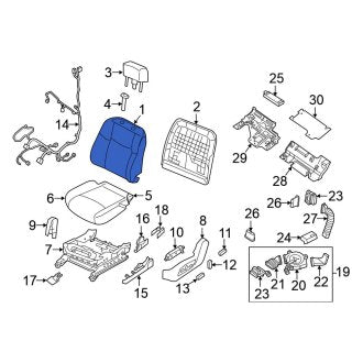 New OEM Front Left Seat Back Assembly Fits, 2015-2017 Nissan Murano - Part # 87650-5AC9B