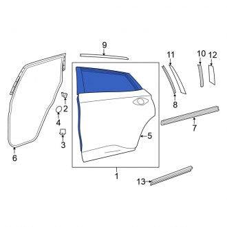 New OEM Rear Left Door Shell Fits, 2015-2024 Nissan Murano - Part # 82101-9UH1A