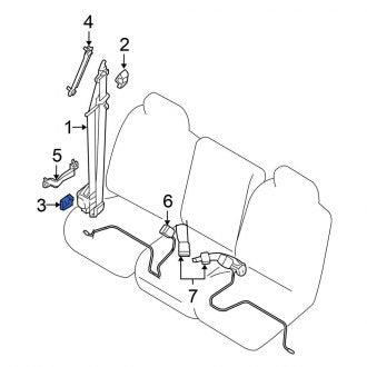 New Fits Nissan, Front Right Lower Seat Belt Anchor Plate Cover - Part # 86827ZR00A