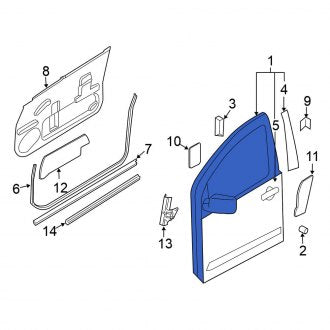 New OEM Front Right Door Shell Fits, 2015 Nissan Titan - Part # 80100-9FR0A