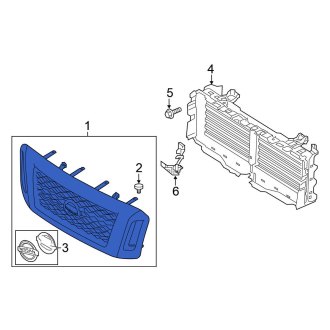 New OEM Front Upper Grille Fits, 2017-2019 Nissan Titan - Part # 62310-EZC0E