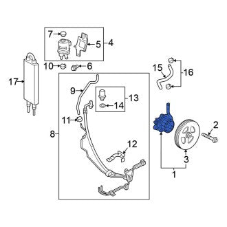 New OEM Front Power Steering Pump Fits, 2016-2024 Nissan Titan XD - Part # 49110-EZ30B