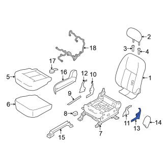 New Fits Nissan, Front Right Inner Seat Hinge Cover - Part # 874063TA1D