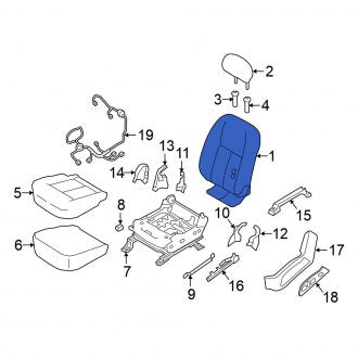 New OEM Front Left Seat Back Assembly Fits, 2017 Nissan Titan - Part # 87650-EZ14A