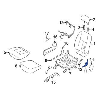 New Fits Nissan, Front Right Inner Seat Hinge Cover - Part # 874063TA1A