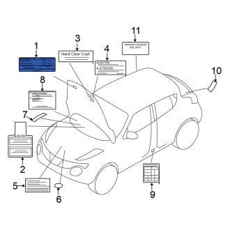 New Fits Nissan, Emission Label - Part # 148053PU1A