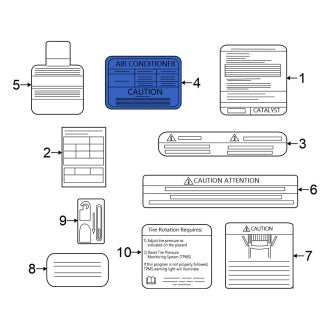 New Fits Nissan, A/C System Information Label - Part # 270901PA0A