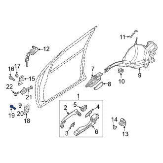 New Fits Nissan, Front Upper Door Hinge Bolt - Part # 011210097U