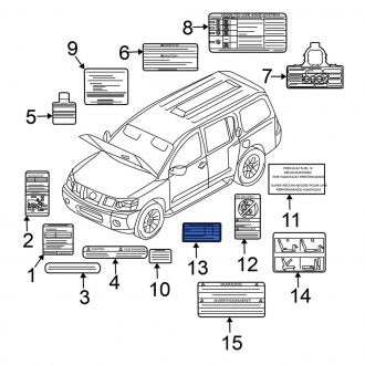 New Fits Nissan, Tire Information Label - Part # 99090ZL90A