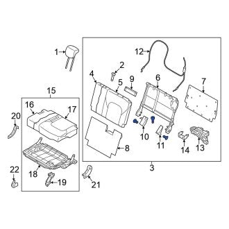 New OEM Rear Left Seat Back Assembly Fits, 2017 Nissan Armada - Part # 89650-5ZA4E