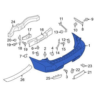 New OEM Rear Bumper Cover Fits, 2021-2024 Nissan Armada - Part # 85022-6JL0H