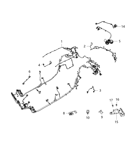 New 2020 Fits Chrysler Caliber, Compass, Patriot Wiring-Body - Part # 68452906AB