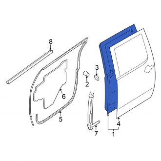 New OEM Rear Right Door Shell Fits, 2005-2021 Nissan Frontier - Part # 82100-9BT0A