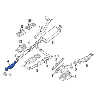 New OEM Front Right Catalytic Converter Fits, 2012 Nissan Frontier - Part # 208A2-9CD0A