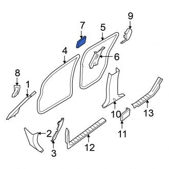 New Fits Nissan, Body B-Pillar Trim Panel Cap - Part # 76928EA110