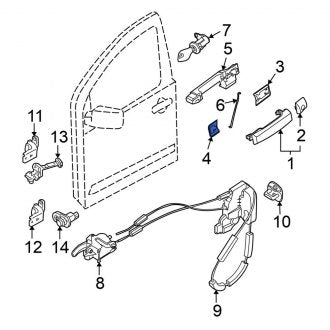 New Fits Nissan, Rear Outer Exterior Door Handle Gasket - Part # 80654ZS00A
