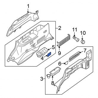 New Fits Nissan, Rear Right Interior Quarter Panel Trim Panel Access Cover - Part # 84954EA500