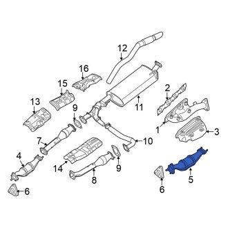 New OEM Front Left Catalytic Converter Fits, 2012 Nissan Frontier - Part # 208A3-9CD0A