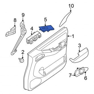 New Fits Nissan, Front Right Door Window Switch Bezel - Part # 80960EA204