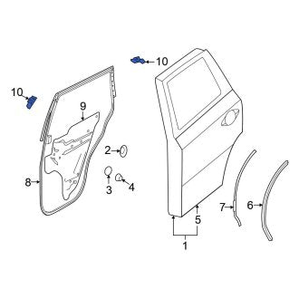 New Fits Nissan, Rear Right Rearward Door Opening Trim - Part # 822D43JA0A