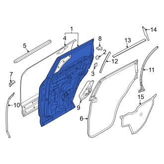 New OEM Rear Right Door Shell Fits, 2022-2024 Nissan Pathfinder - Part # 82100-6TA0A