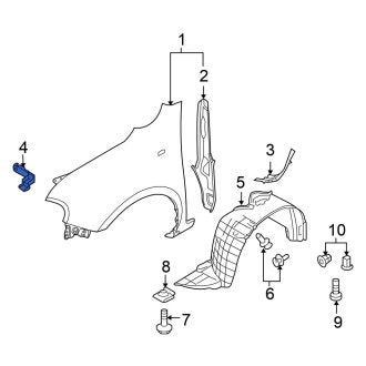 New Fits Nissan, Left Fender Molding Bracket - Part # 638271FA0B