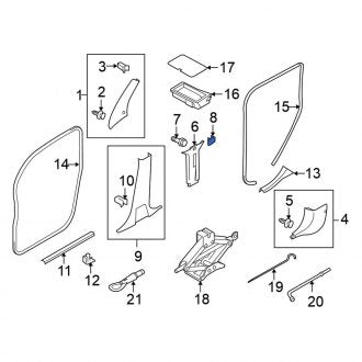 New Fits Nissan, Left Upper Body B-Pillar Trim Panel Cap - Part # 769891FA5A