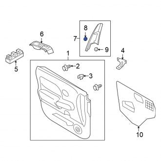 New Fits Nissan, Front Upper Door Mirror Trim Ring - Part # 802871FA0B
