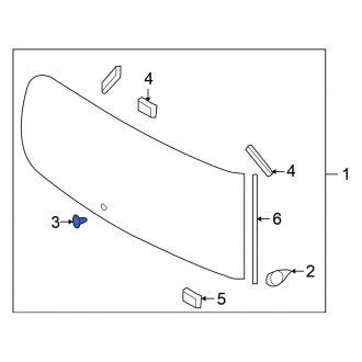 New Fits Nissan, Rear Left Door Glass Attaching Clips - Part # 903141FA0A